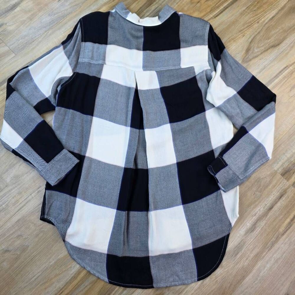☔️🩵Universal Thread Buffalo Plaid Long Sleeve Top Medium - Picture 3 of 12
